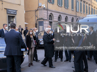 President of the Italian Republic Sergio Mattarella visiting La Sapienza in Pisa, Italy, on October 18, 2021. President Sergio Mattarella vi...
