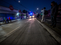 Osorno, Chile. October 18, 2021.-
An ambulance arrives to help a protester hit by a car. With a Massive demonstration, the two years of the...