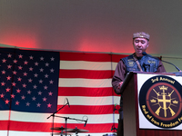 Pastor Sean Moon of the Sanctuary Church speaks at the 3rd Annual Rod of Iron Freedom Festival on October 9th, 2021. (