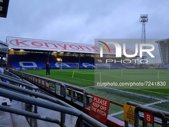 General view of Boundary Park, Oldham, before the Sky Bet League 2 match between Oldham Athletic and Walsall at Boundary Park, Oldham on Tue...