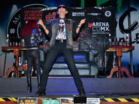 Alex Lora vocalist of Mexican band ‘ El Tri’ poses during a press conference to promote ‘Las Piedras se Vuelven a Encontrar ‘Tour at McCarth...