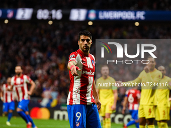 Luis Suarez during UEFA Champions League match between Atletico de Madrid and Liverpool FC at Wanda Metropolitano on October 19, 2021 in Mad...