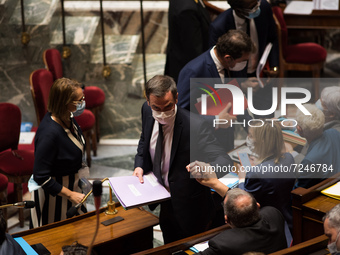 The Minister of Health Olivier Veran during the question session with the government at the National Assembly, in Paris, 19 October, 2021. (