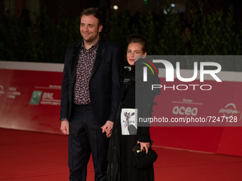 Raphael Gualazzi and a guest attend the red carpet of the movie 