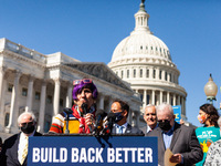 Congresswoman Rosa DeLauro (D-CT) speaks during a press conference by House Speaker Nancy Pelosi and other Democratic Representatives with l...