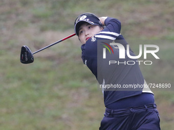 Hye-Jin Choi of South Korea action on the 2th green during an BMW LADIES CHAMPIONSHIP at BMW International GC in Busan, South Korea. (
