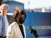 Rep. Maxine Waters (D-CA) speaks during a press conference on the crisis caused by a shortage of housing in the United States. (