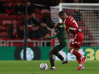 Barnsley's Claudio Gomes battles with Middlesbrough's Lee Peltier   during the Sky Bet Championship match between Middlesbrough and Barnsley...