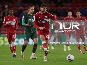 Middlesbrough's Matt Crooks  during the Sky Bet Championship match between Middlesbrough and Barnsley at the Riverside Stadium, Middlesbroug...