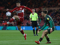 Martin Payero of Middlesbrough in action with Barnsley's Jordan Williams  during the Sky Bet Championship match between Middlesbrough and Ba...
