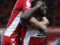  Middlesbrough's Paddy McNair and Souleymane Bamba celebrate after their 2nd goal during the Sky Bet Championship match between Middlesbroug...