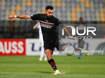 during the UEFA Europa Conference League group G match between SC Mura and Rennes at Ljudski Vrt on October 21, 2021 in Slovenia. (