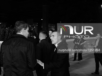 (EDITORS NOTE: Image has been converted to black and white.)Valerio Aprea attends the red carpet of the movie 