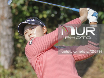 Da Yoon Lee of South Korea action on the 3th green during an BMW LADIES CHAMPIONSHOP at BMW International GC in Busan, South Korea. (