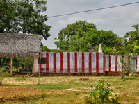 Remains of a Hindu temple destroyed by bombing during the civil war in Mullaitivu, Sri Lanka. This is just one of the many reminders of the...