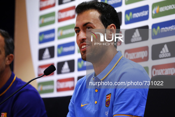 BARCELONA -august 13- SPAIN: Sergio Busquets in the press conference after the training of FC Barcelona, held on the Ciutat Esportiva Joan G...