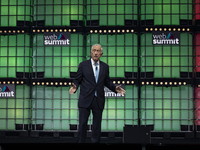 Portugal's President Marcelo Rebelo de Sousa delivers a speech with the closing remarks during the Web Summit 2021 in Lisbon, Portuga, on No...