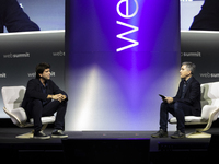 Global Head of Music at Tik Tok, Ole Obermann, speaks at Music Notes Stage of Web Summit in Altice Arena on November 04, 2021 in Lisbon, Por...