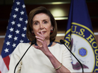 House Speaker Nancy Pelosi(D-CA) speaks during her weekly press conference today on November 04, 2021 at HVC/Capitol Hill in Washington DC,...
