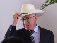  Ken Salazar, United States Ambassador to Mexico talks during a press conference at the residence of the United States Embassy in Mexico. On...