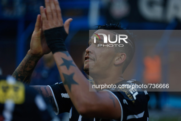 Florianópolis/SC - 08/16/2015 - Corinthians players celebrate the goal scored by Luciano, from 19th round of Brazilian Soccer Championship 2...