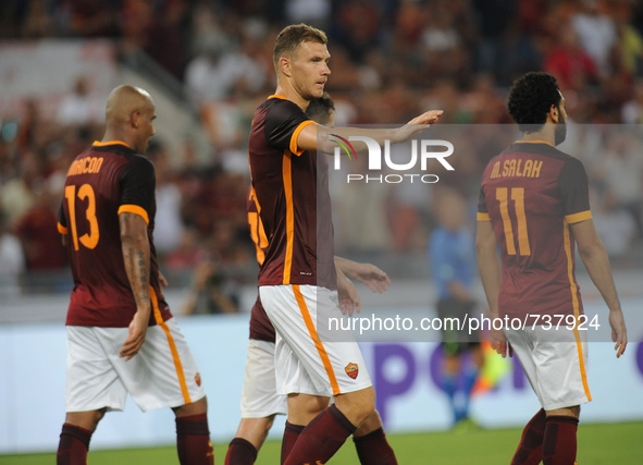 Edin Dzeko during the Soccer AS ROMA presentation team for the season 2015-2016.
Rome, Italy, on 14th August 2015. 