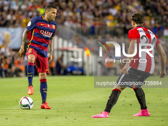 BARCELONA, Catalonia, Spain - August 17: Barcelona's Dani Alves during the spanish Supercopa match between FC Barcelona and Athletic Club Bi...