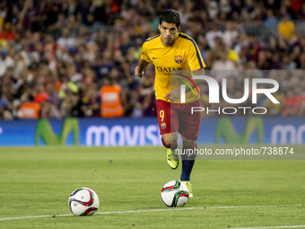 BARCELONA, Catalonia, Spain - August 17: Barcelona's Luis Suarez training before the spanish Supercopa match between FC Barcelona and Athlet...