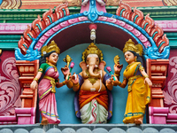Figure of Lord Vinayagar (Lord Ganesh) adorns a Hindu temple in Mullaitivu, Sri Lanka. This temple was known to have been frequented by Velu...