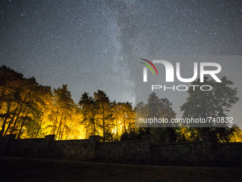 Sky full of stars at night. 18, August, 2015, Grabarka, Poland
 (