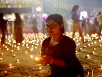 Dev Deepawali Festival in Kolkata, India, 19 November, 2021. Dev Deepawali is the festival of Kartik Purnima, celebrated in Varanasi, India....