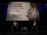 The president of the Fratelli d'Italia party, Giorgia Meloni at the Golden Theater in Palermo, has presented her book 