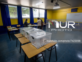 Osorno, Chile. November 21, 2021.-
Voting tables during the presidential elections that are held in conjunction with the elections of deputi...