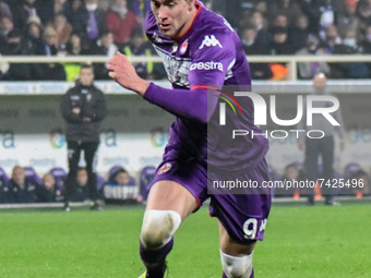 Dusan Vlahovic (Fiorentina) during the italian soccer Serie A match ACF Fiorentina vs AC Milan on November 20, 2021 at the Artemio Franchi s...