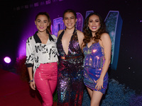 (L-R) Natalia Rocha, Brenda Santabalbina, and Pahola Escalera pose for photos during the red carpet of the musical ‘The Prim’  at Cultural C...