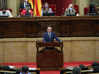 Jaume Giro, Minister of Economy and Finance, during the debate to approve the Generalitat’s budgets for 2022, in Barcelona on 22th November...