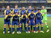 Hellas Verona line up during the italian soccer Serie A match Hellas Verona FC vs Empoli FC on November 22, 2021 at the Marcantonio Bentegod...