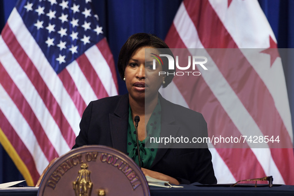 DC Mayor Muriel Bowser hold a press conference about Covid19 pandemic Situational Update today on November 16, 2021 at John A. Wilson Buildi...