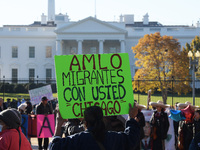 Mexican and Mariachis demonstrators gathering in Lafayette Park demand President Joe Biden pass Immigration Reform Bill before of his Bilate...