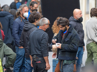 Marco Bocci  during the filming of the film 