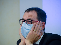 Stefano Patuanelli during the News Press conference of the 5 Star Movement on shared renewable energy on November 23, 2021 at the Palazzo de...