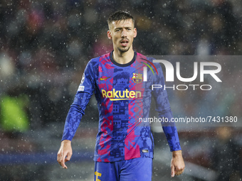 15 Clement Lenglet of FC Barcelona during the Group E - UEFA Champions League match between FC Barcelona and Benfica at Camp Nou Stadium on...