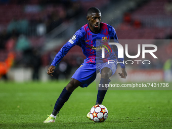 07 Ousmane Dembele of FC Barcelona during the Group E - UEFA Champions League match between FC Barcelona and Benfica at Camp Nou Stadium on...