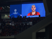 Theo Hernandez of AC Milan during the UEFA Champions League match between Atletico de Madrid and AC Milan at Wanda Metropolitano Stadium in...