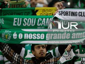 Fans of Sporting during the UEFA Champions League Group C match between Sporting CP and Borussia Dortmund at Jose Alvalade Stadium in Lisbon...