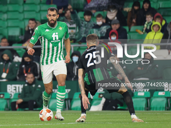 Borja Iglesias of Real Betis during the UEFA Europa League Group G stage match between Real Betis and Ferencvrosi TC at Benito Villamarin St...