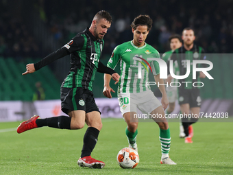 Marijan Cabraja of Ferencarosi TC during the UEFA Europa League Group G stage match between Real Betis and Ferencvrosi TC at Benito Villamar...