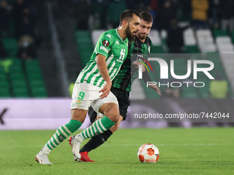 Borja Iglesias of Real Betis in action during the UEFA Europa League Group G stage match between Real Betis and Ferencvrosi TC at Benito Vil...
