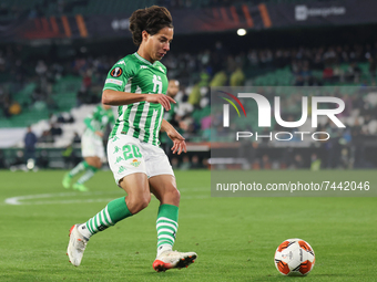 Diego Lainez of Real Betis during the UEFA Europa League Group G stage match between Real Betis and Ferencvrosi TC at Benito Villamarin Stad...