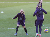 Jordan Nobbs of England warms up during the England Women's training session at the Stadium Of Light, Sunderland on Friday 26th November 202...